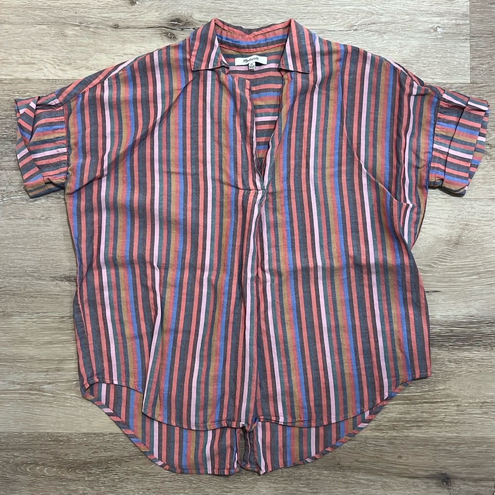 Multi-colored button down Madewell Top